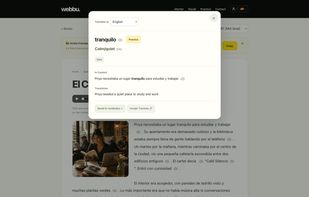 Click any word on the Webbu story in order to get its translation instantly and its pronunciation.
