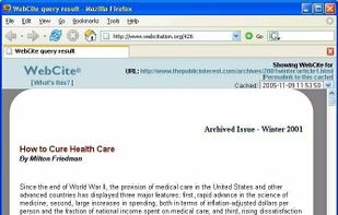 WebCite screenshot 1