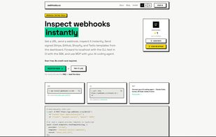 Landing page for webhooks.cc