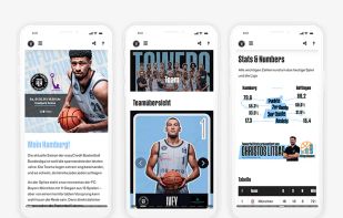 Interactive gameday magazine for basketball club Hamburg Towers.