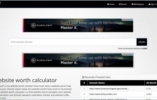 Website worth calculator screenshot 1