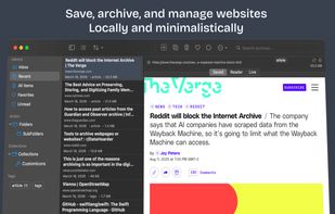 Save, archive, and manage websites. Locally and minimalistically.