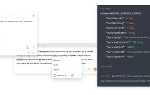 WProofreader text checker UI