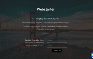 Landing Page to register for beta