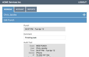 Webtimeclock screenshot 3