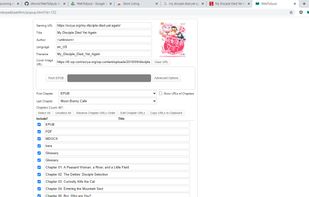 WebToEpub screenshot 1