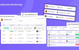 Get real-time insights into team activity, showing activity levels, productivity statuses, app and website usage, and task progress, with the added support of an AI assistant for instant performance summaries.