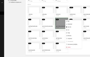 File manager context menu