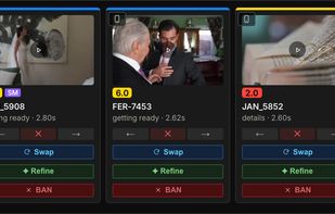 The pool: every clip of the wedding analysed and sorted by moment