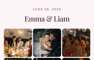 Wedding Arrivals album — every guest photo and video in one private gallery