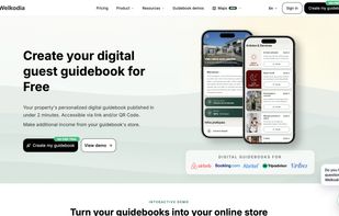 Landing page of the website