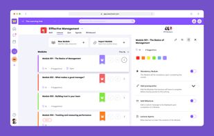 Customized Lessons:
Build learner-centered learning paths, alongside prerequisites and milestones while encouraging learners to add their own materials for higher participation rates.