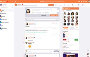 Each Whaller network begins with a "sphere" (independent discussion space) where members can communicate and collaborate in complete security. Spheres include a variety of tools: messages, video conferencing, chat, document storage & co-editing, shared calendar, task Kanban, etc.