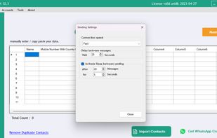 Message delay setting