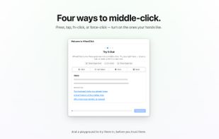 The welcome tour's playground: try three-finger click, fn+click and three-finger tap on mock tabs before trusting them.