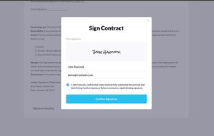 eSignature on a digital contract