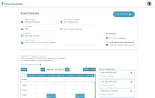 Suggest meeting day and time options.