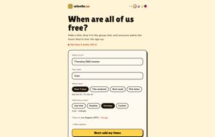 WhenFor.us screenshot 1