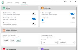 settings page