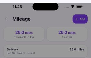 Track business mileage, record trips, and organize travel expenses for your bakery.
