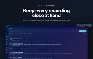 Searchable history of every dictation, with export to TXT, Markdown, CSV, JSON and DOCX