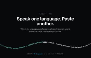 Speak one language. Paste another.