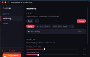 WhisperTyper screenshot 2