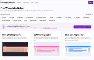 Widget catalog