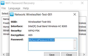 Wireless network info screen