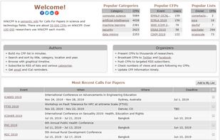 WikiCFP screenshot 1