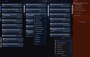 Weekly timeline page