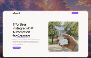 landing page screenshot of WilloSend