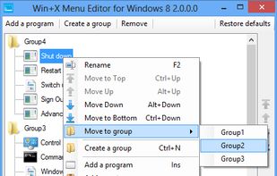 Win+X Menu Editor screenshot 1