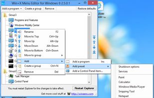 Win+X Menu Editor screenshot 1