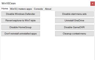 Win10Clean screenshot 1