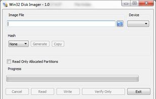 Win32 Disk Imager screenshot 1
