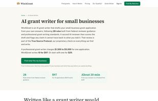 The AI grant writer drafts your application from your answers. You review and submit it.