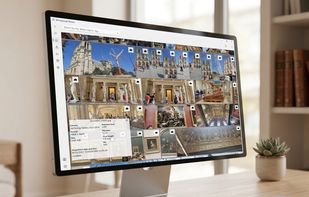 Example of gallery with a photo showing details about shot