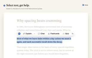 Select text and get help.