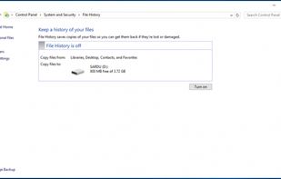 Windows File History screenshot 1