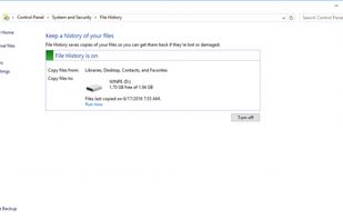 Windows File History screenshot 1