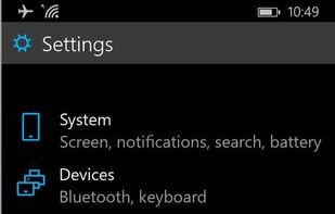 Windows 10 Mobile screenshot 2