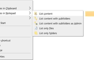 Files & folders listing from File Explorer