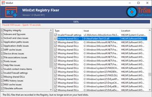 WinExt Registry Fixer screenshot 1
