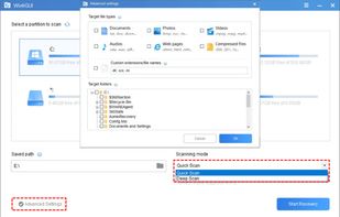 Step 2. Choose scanning methods