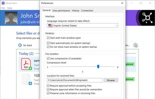 Winpinator screenshot 2