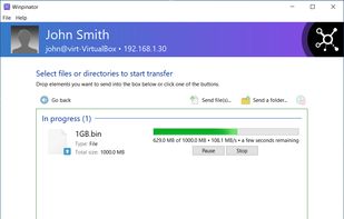 Winpinator screenshot 1