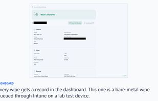 Each bare-metal wipe gets a dashboard record with the device, drive, method and standard, linked to its signed certificate.