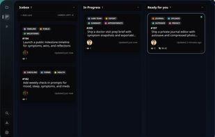 See your mission board, AI teammates, and current work from one shared view.