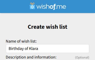 Create a wish list